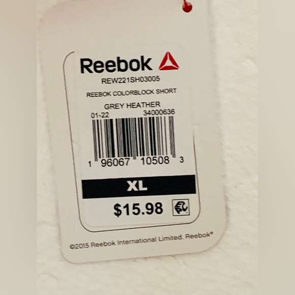 Reebok Women Size XL Grey Heather Colorblock Shorts Relax Drawstring Running - Picture 7 of 12